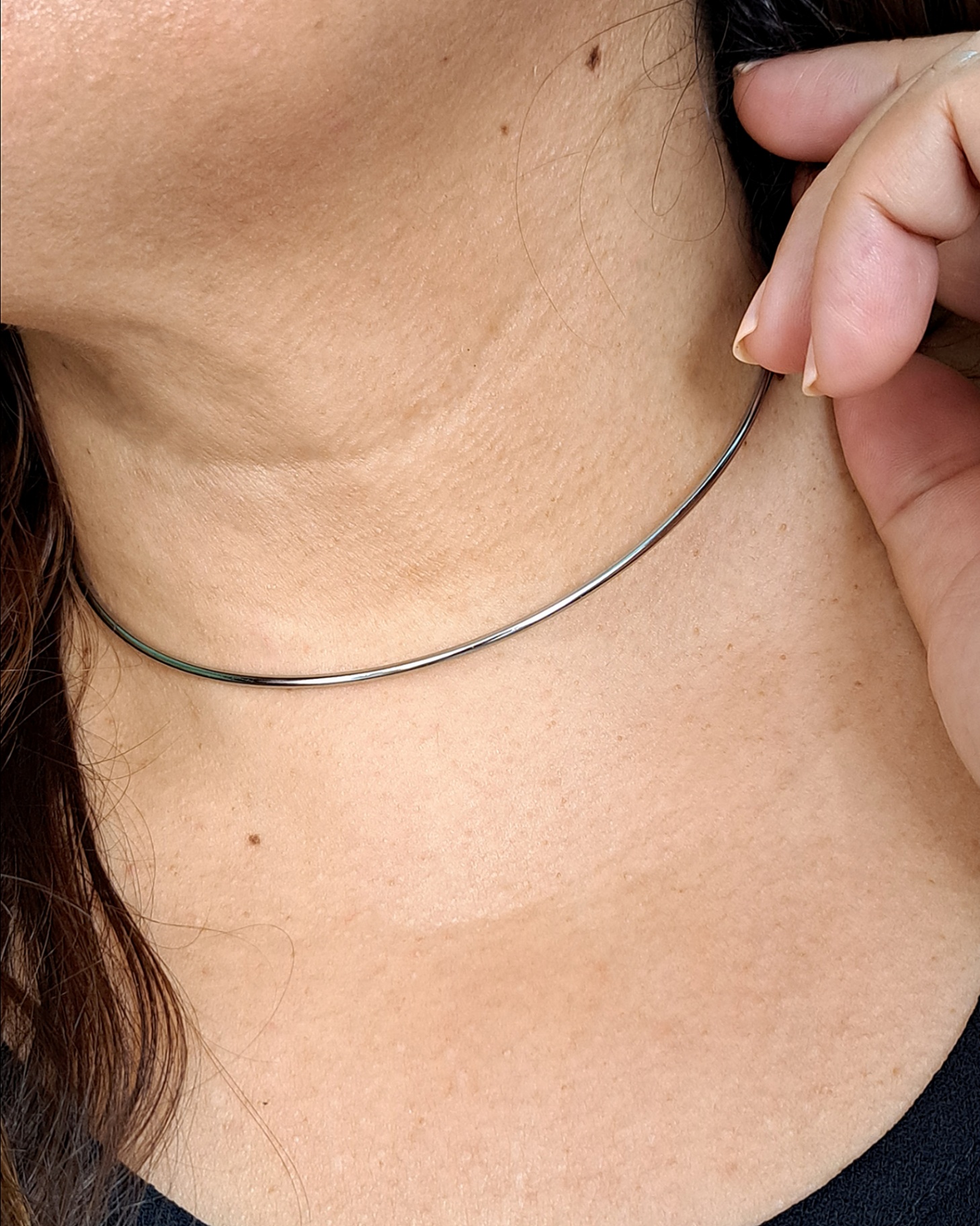 Foto de choker aro aço inox Foto de choker aro aço inox