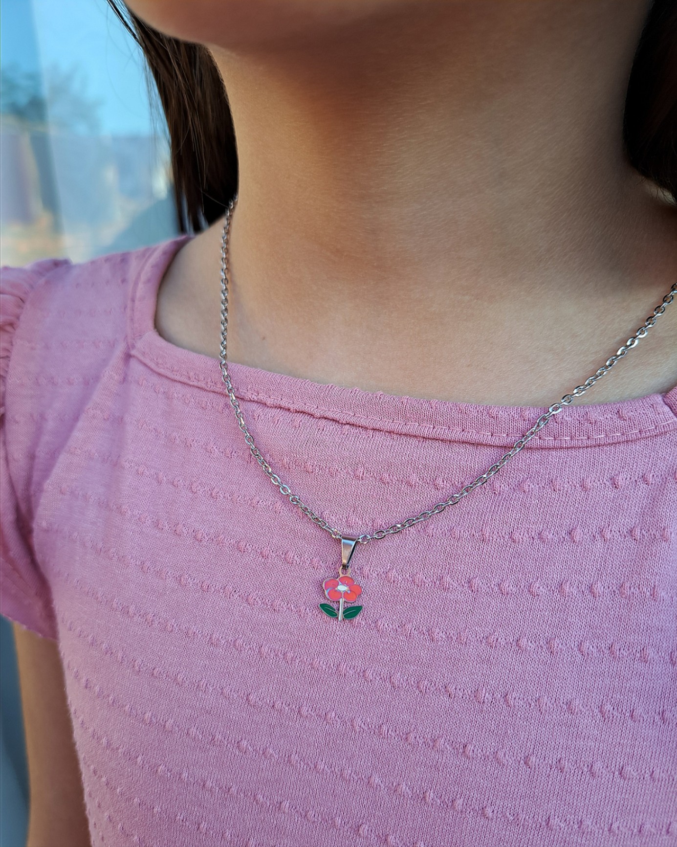 Foto de conjunto florzinha resinada em aço inox