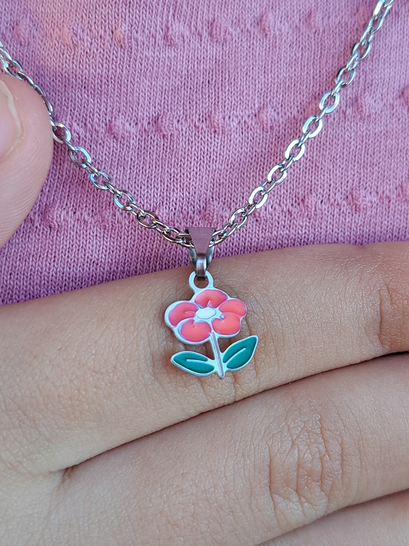 Foto de conjunto florzinha resinada em aço inox