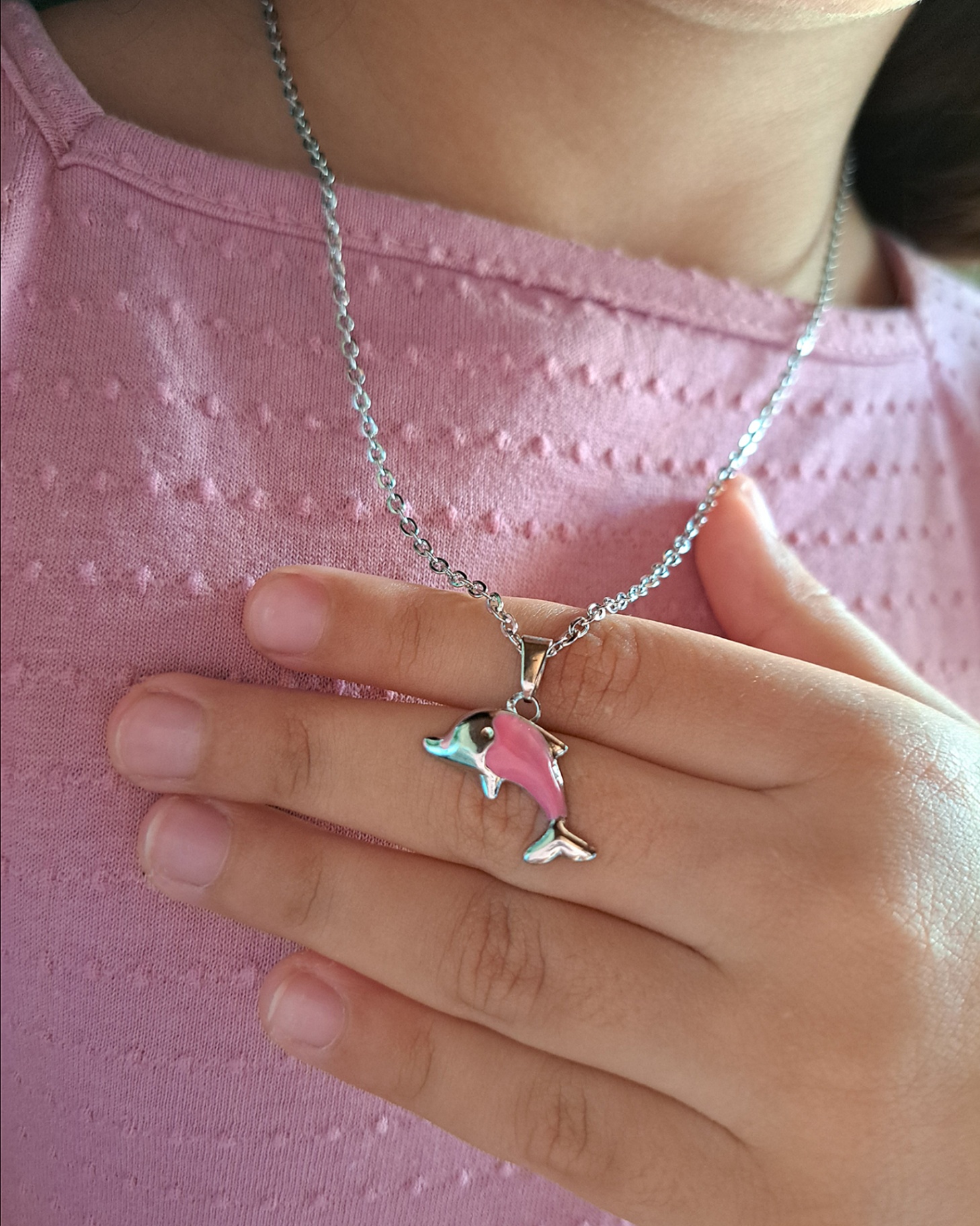 Foto de conjunto golfinho resinado em aço