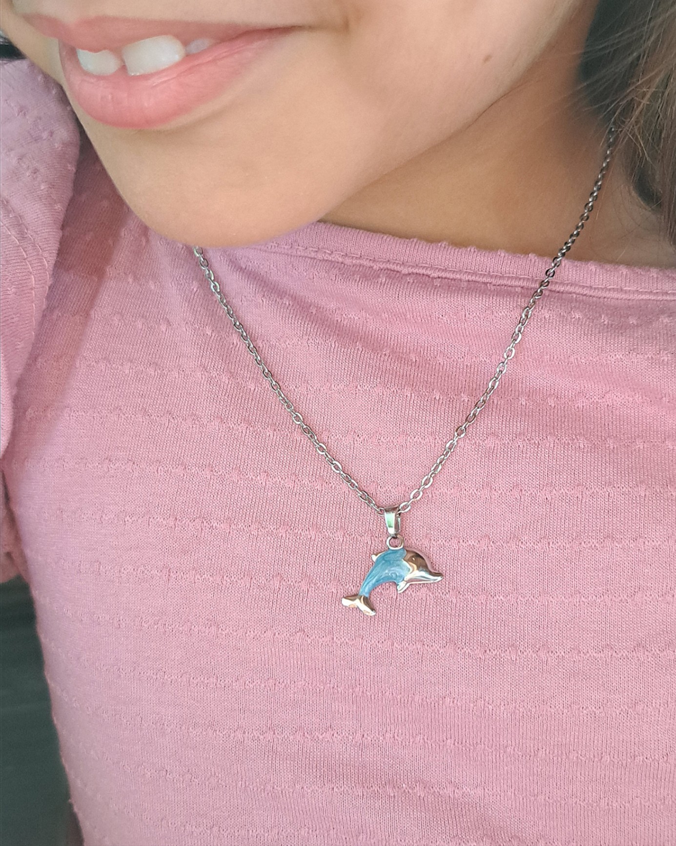Foto de conjunto golfinho resinado em aço