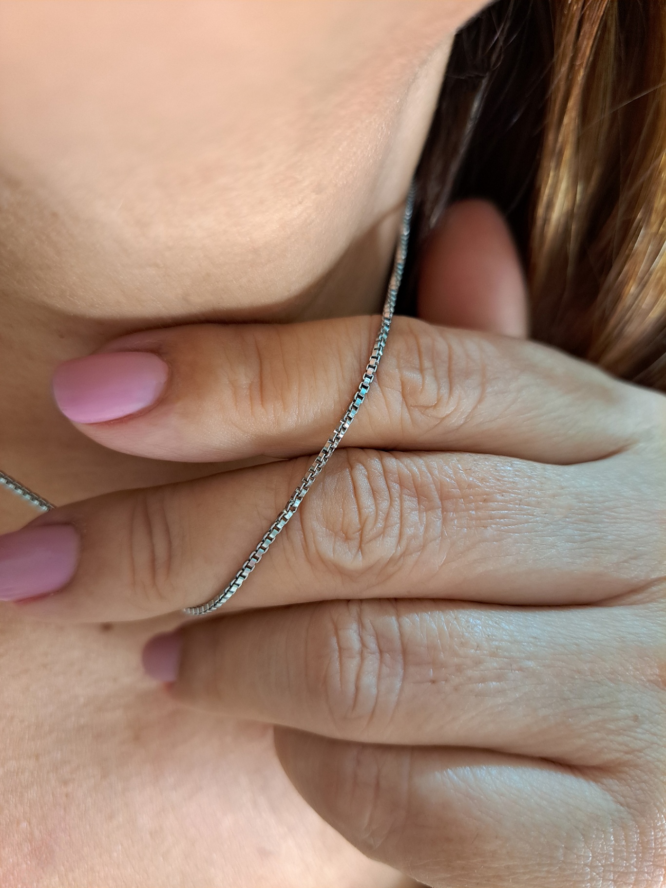 Foto de colar veneziana 45cm aço inox Foto de colar veneziana 45cm aço inox