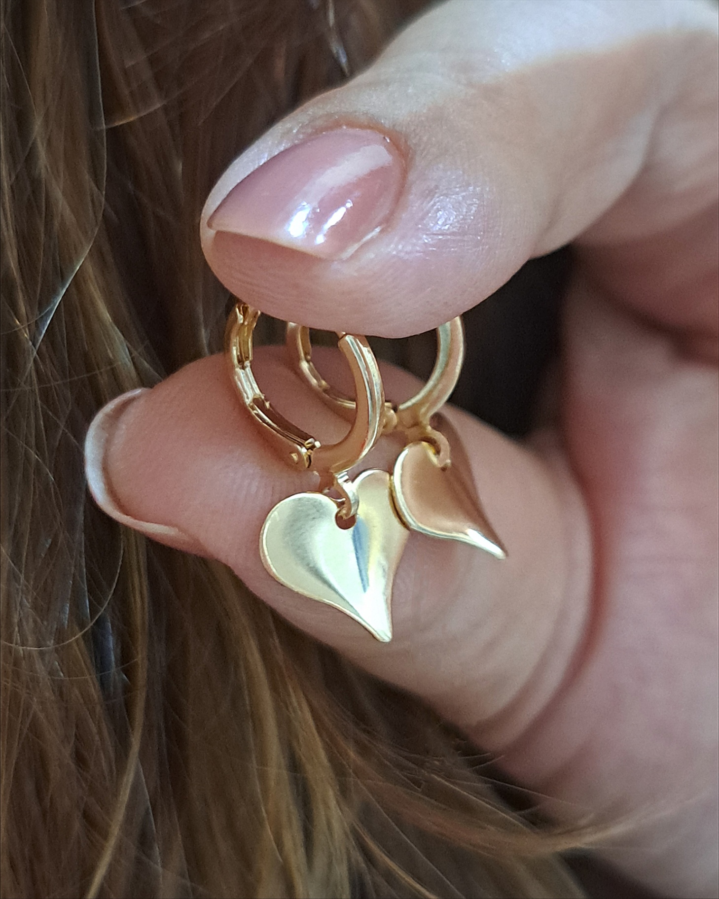 Foto de argola coração polido Foto de argola coração polido