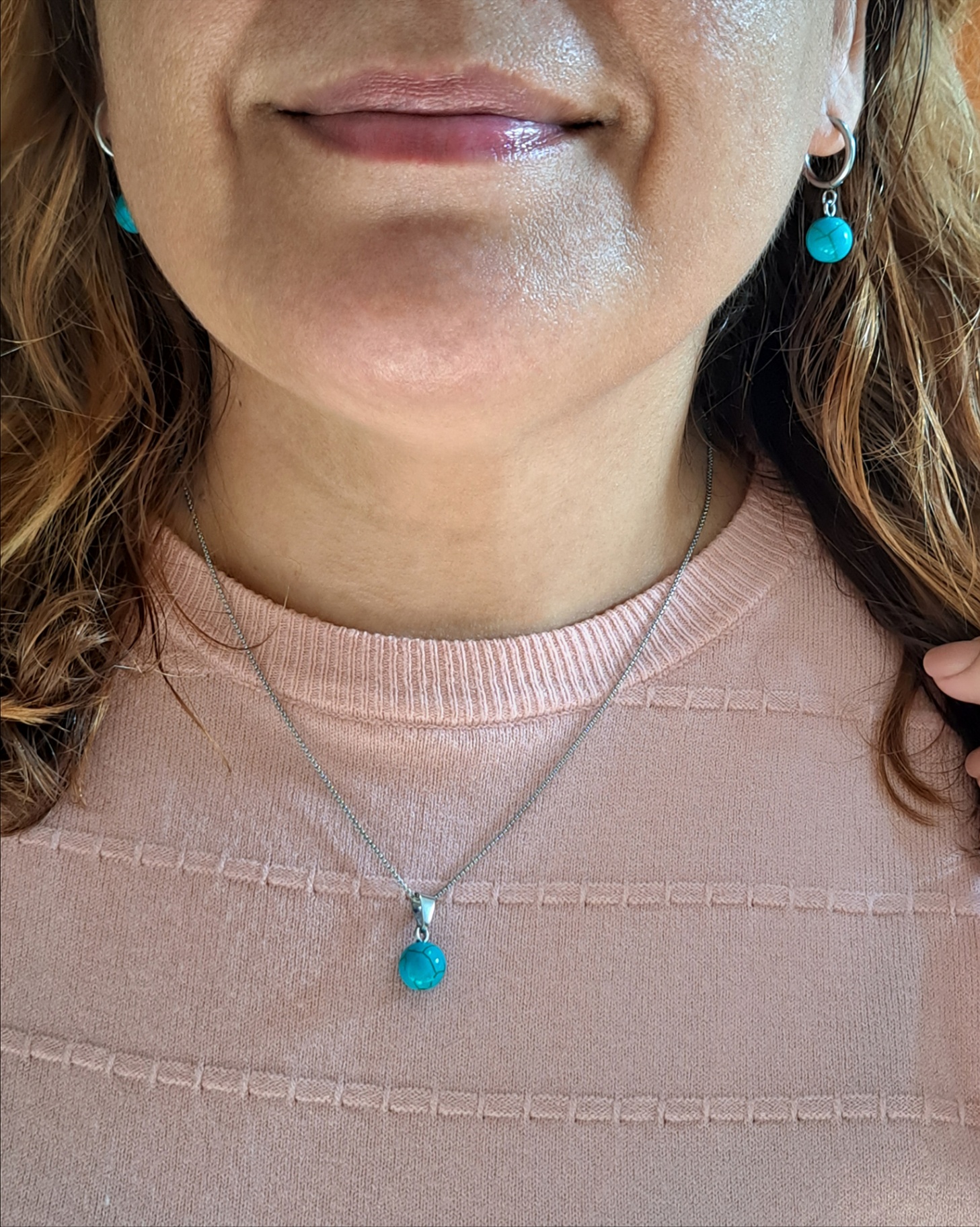 Foto de conjunto aço inox esfera natural azul Foto de conjunto aço inox esfera natural azul