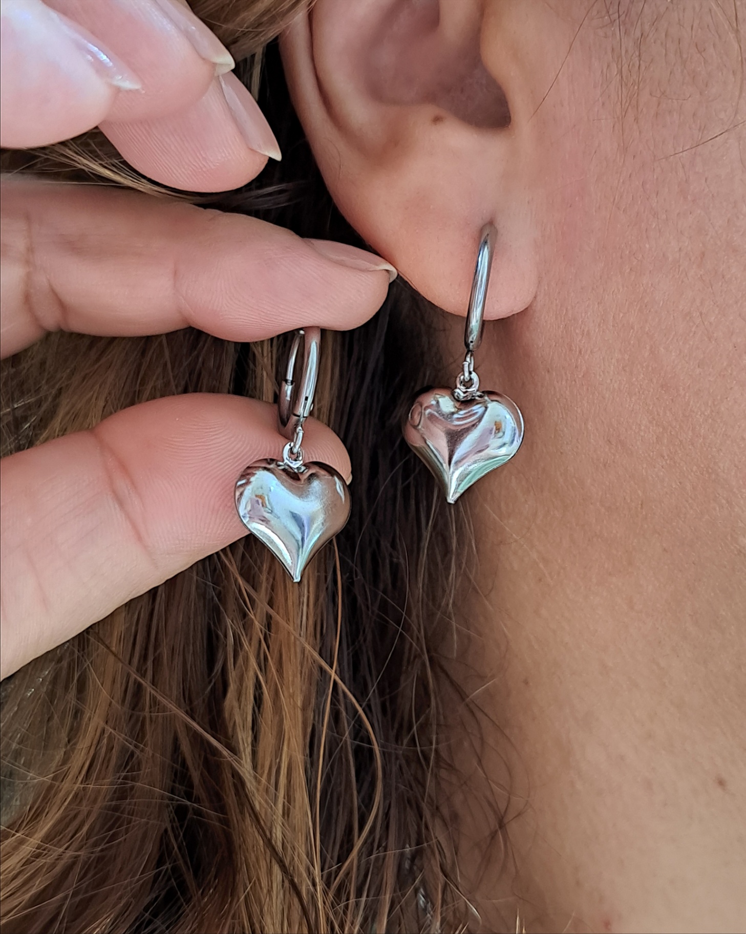 Foto de conjunto coração robusto polido aço inox Foto de conjunto coração robusto polido aço inox