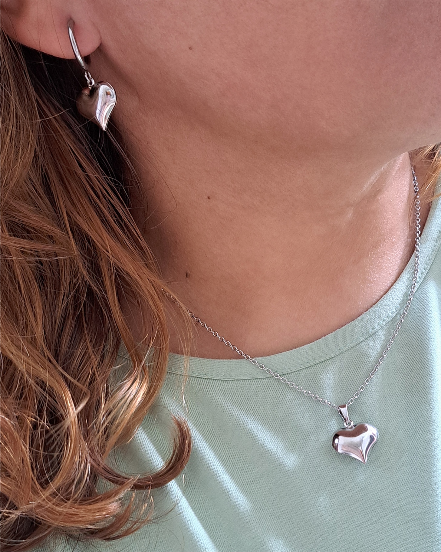 Foto de conjunto coração robusto polido aço inox Foto de conjunto coração robusto polido aço inox