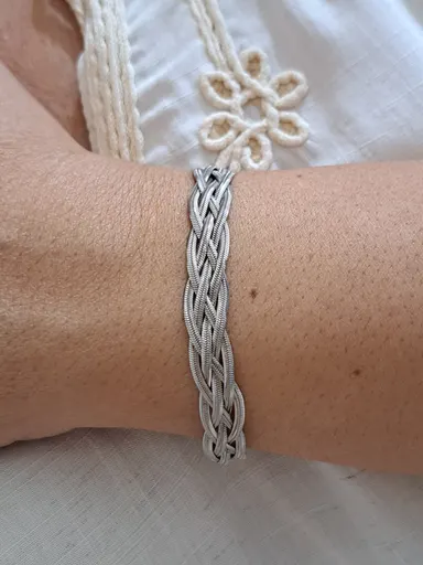 Foto de pulseira trança 5 fitas boleadas de 2mm