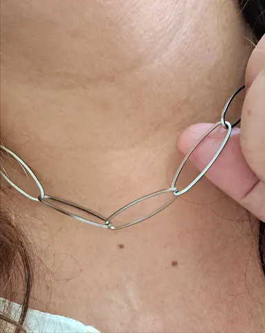 Foto de colar max elos ovais em aço inox