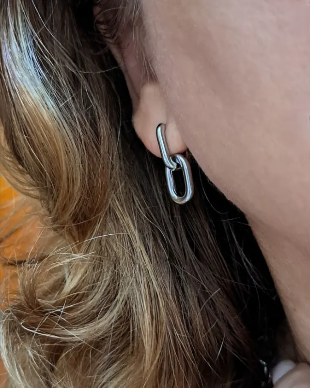 Foto de argola click elos duplos aço inox
