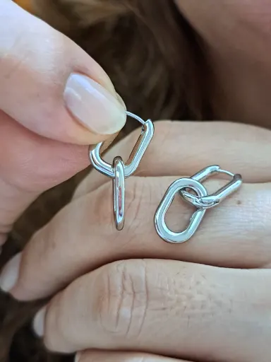 Foto miniatura de argola click elos duplos aço inox