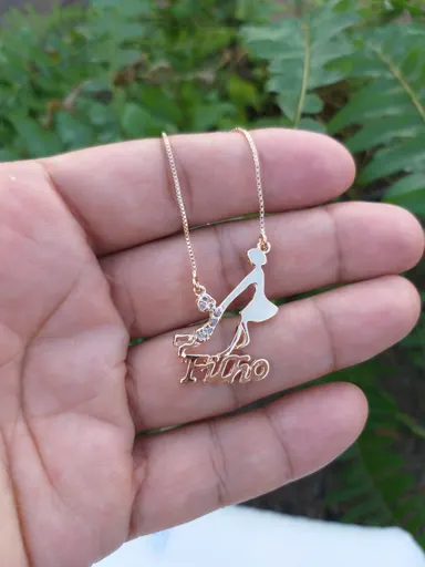 Foto de colar mãe e filho com zircônias