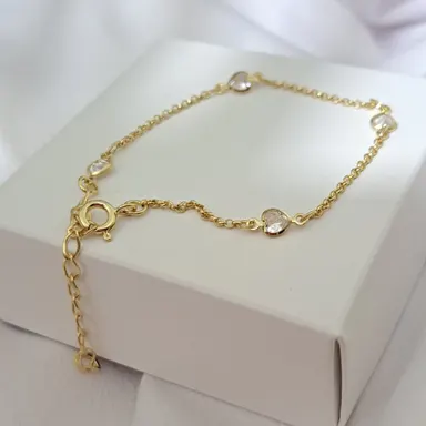 Foto de pulseira corações de zircônia