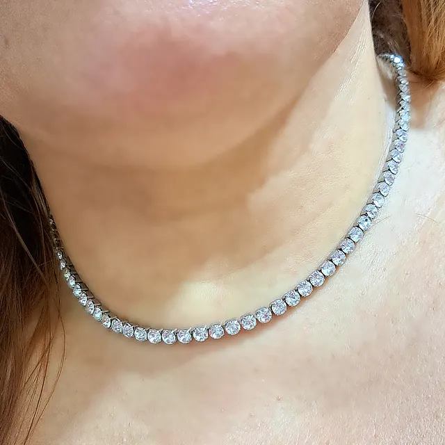 Foto de choker riviera em aço inox de 4mm Foto de choker riviera em aço inox de 4mm