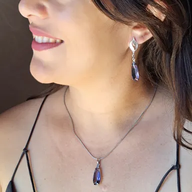 Foto de conjunto pedra gota em aço inox