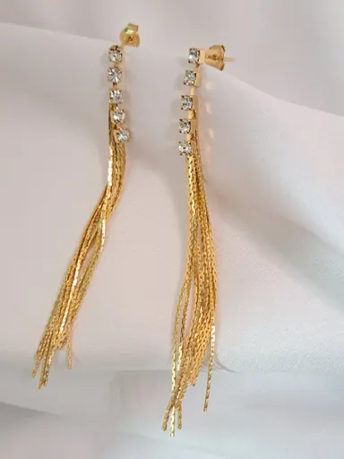 Foto de brinco franja com strass
