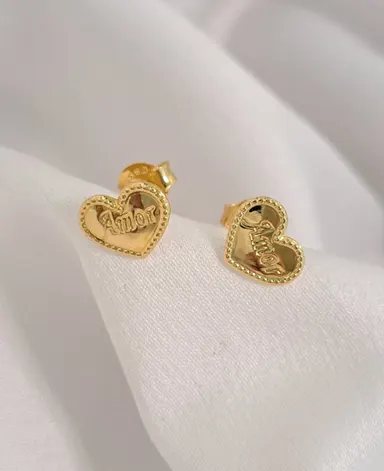 Foto de brinco coração temático amor de 9mm
