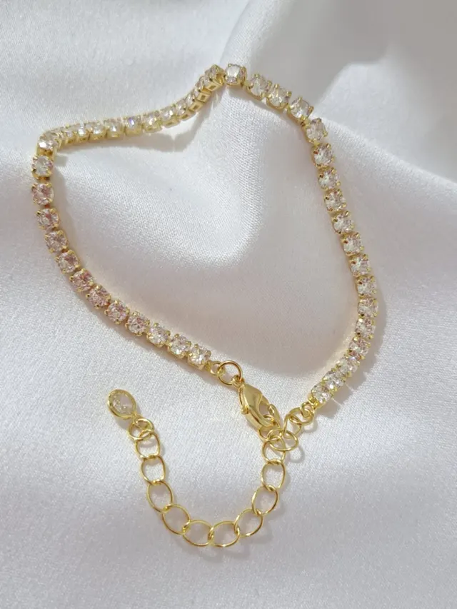 Foto de pulseira riviera zircônias de 3mm Foto de pulseira riviera zircônias de 3mm