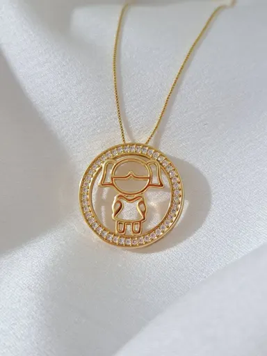 Foto de colar veneziana círculo de zircônias menina