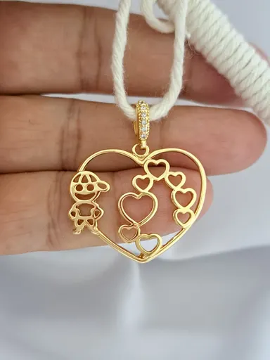 Foto de pingente coração menino fecho com zircônias