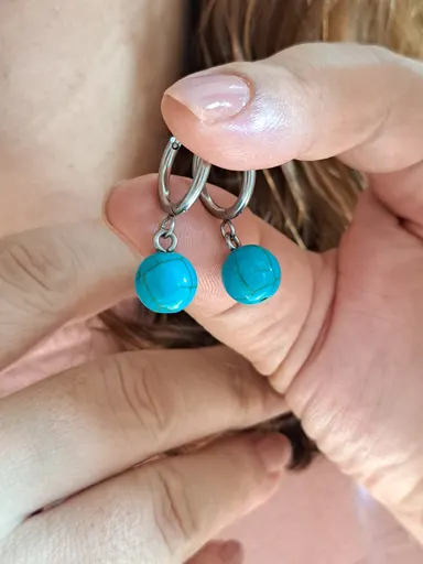 Foto de conjunto aço inox esfera natural azul