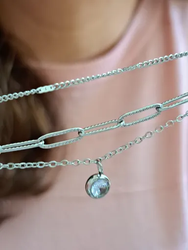 Foto de pulseira, trio aço inox com ponto luz