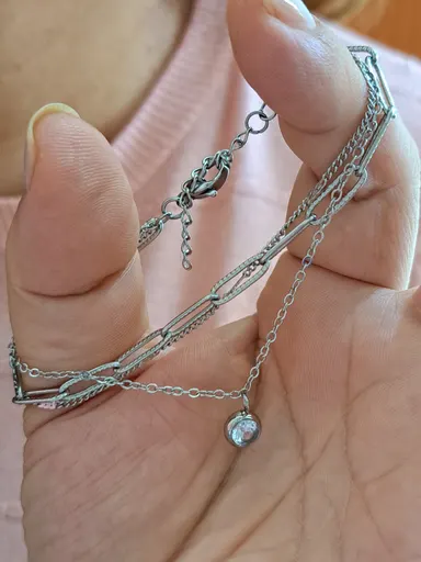 Foto de pulseira, trio aço inox com ponto luz
