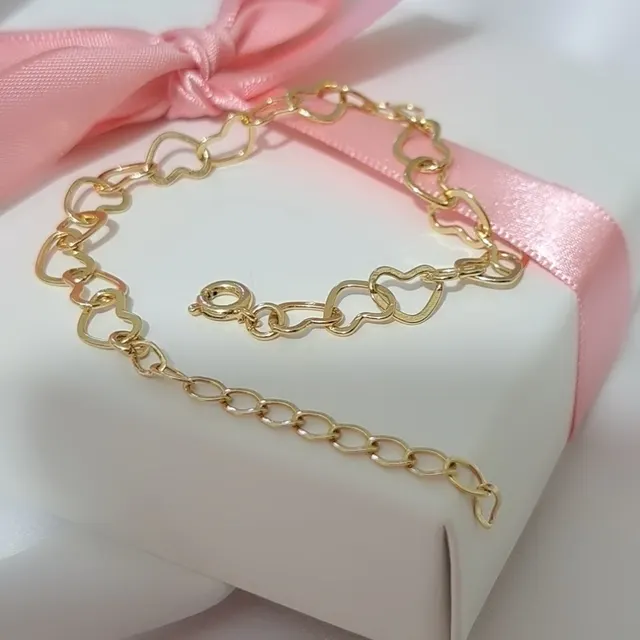 Foto de pulseira malha love g 8mm Foto de pulseira malha love g 8mm