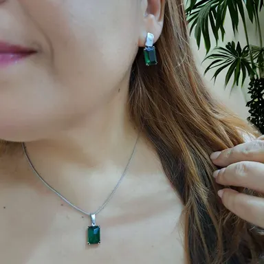 Foto de conjunto pedra retangular em aço inox