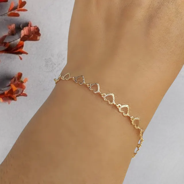 Foto de pulseira corações vazados cintilante Foto de pulseira corações vazados cintilante