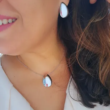 Foto de conjunto gota m em aço inox