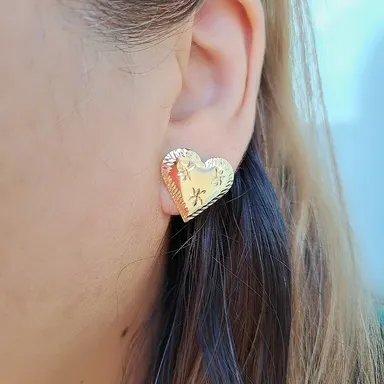 Foto de brinco coração diamantado médio