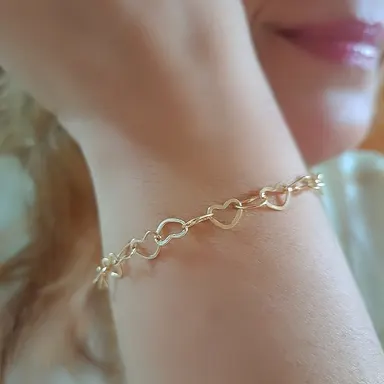 Foto de pulseira malha love g 8mm