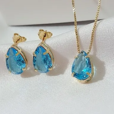 Foto de conjunto pedra gota fusion azul