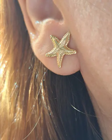 Foto de brinco estrela do mar de 15mm