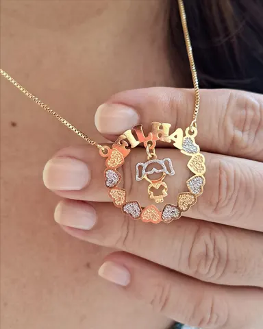 Foto de colar veneziana com pingente filha fixo
