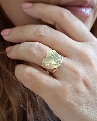 Foto de anel coração arte diamantada