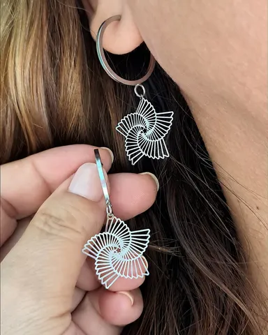 Foto de argola estrela espiral em aço inox