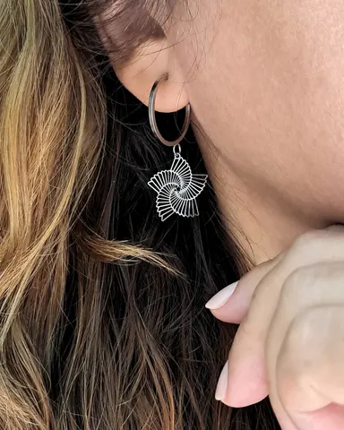 Foto de argola estrela espiral em aço inox