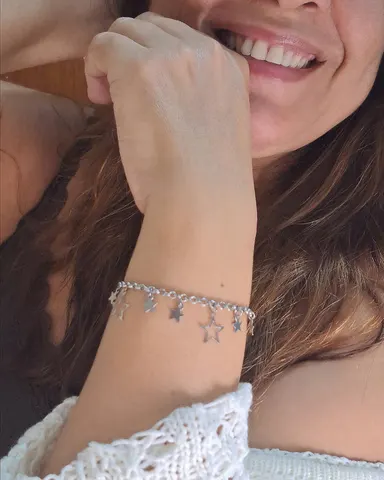 Foto de pulseira 11 estrelas em aço inox