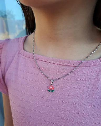 Foto de conjunto florzinha resinada em aço inox