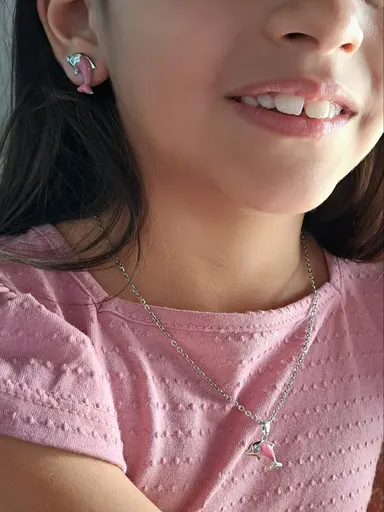 Foto de conjunto golfinho resinado em aço
