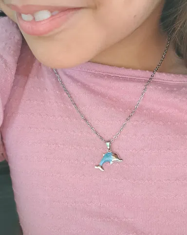 Foto de conjunto golfinho resinado em aço