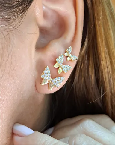 Foto de trio brinco lacinho microzircônias