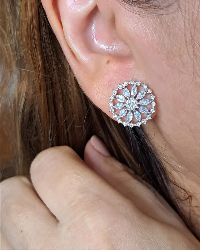 Foto de conjunto ródio mandala zircônias Foto de conjunto ródio mandala zircônias