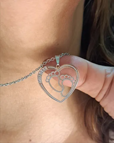Foto de colar meu bebê em aço inox