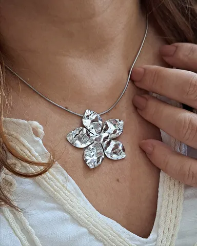 Foto miniatura de conjunto flor amassada em aço inox