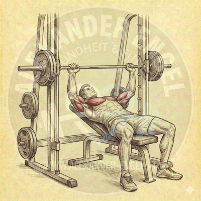 Schrägbankdrücken an der Smith Maschine (30 Grad)