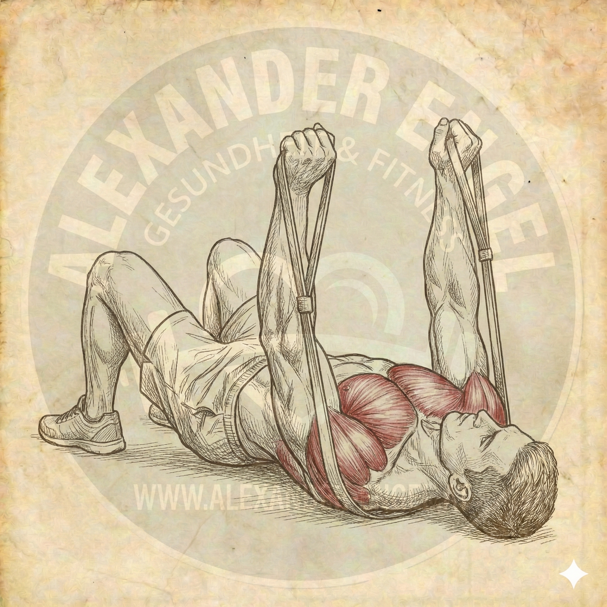 Fitnessband - Brustpresse liegend