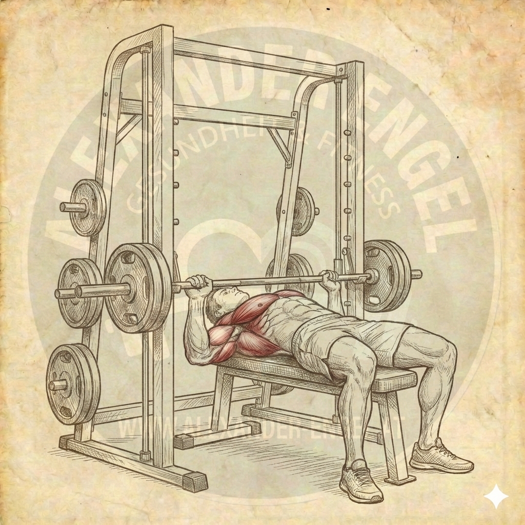 Flachbankdrücken an der Smith Maschine