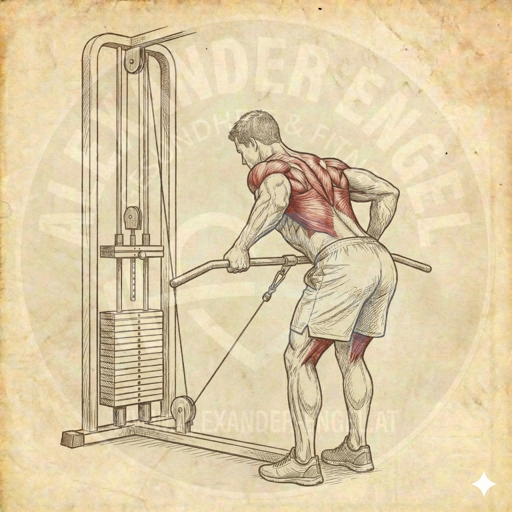 Kabelrudern mit breitem Untergriff